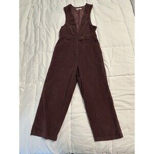 Urban Bliss Maroon Corduroy Cropped Overalls Size 8